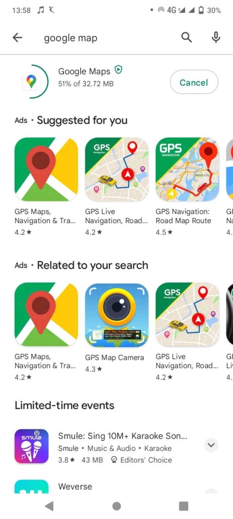 Download Google Maps Offline Step 1